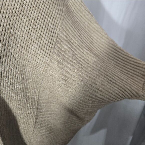 Zara Knit Womens Open Front Ribbed Dolman Sleeve Tan Cardigan Sz S - Picture 7 of 11